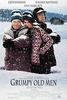 Laughs and friendship in 'Grumpy Old Men.' Classic movie poster featuring Jack Lemmon and Walter Matthau.