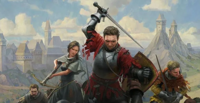 henry of skalitz and his adventuring party mid sword-fight in kingdom come deliverance II