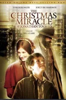 Inspirational family Christmas movie poster for 'The Christmas Miracle' on Angel Studios December 2025 lineup: Tom Berenger as a bearded pioneer in Victorian attire, standing with a young boy looking skyward in awe amidst glowing holiday lights and snowy fields; worth it or woke review on worthitorwoke.com highlights faith-filled holiday redemption story.