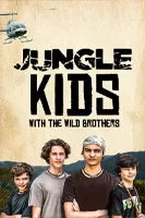 Adventure documentary poster for 'Jungle Kids with the Wild Brothers' on Angel Studios: Four young brothers in rugged jungle gear posing amidst vines and wildlife under a helicopter; real-life exploration and survival for families—worth it or woke rating for this December release on worthitorwoke.com.