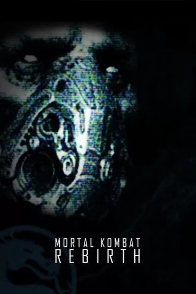 Mortal Kombat Rebirth official poster: glitchy cyberpunk distorted face glowing eyes digital distortion dark horror classic video game adaptation 2010 – anti-woke review WOKE-O-METER rating & conservative Christian family-friendly verdict exposing woke Hollywood agenda on WorthItOrWoke.com