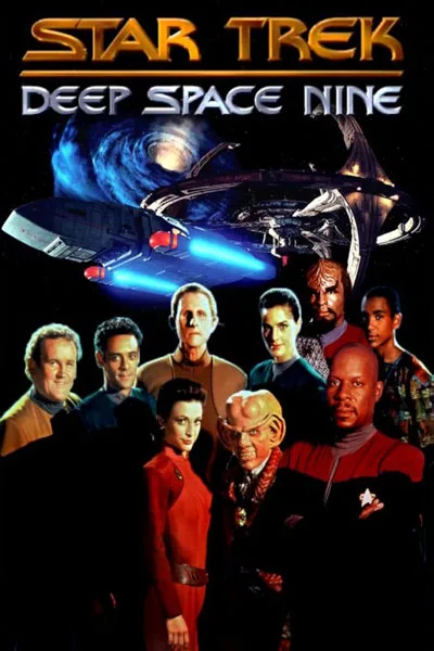 Star Trek Deep Space Nine poster: Avery Brooks Sisko Nana Visitor Kira Rene Auberjonois Odo full cast ensemble station classic 1993 sci-fi series – anti-woke review WOKE-O-METER rating & conservative Christian family-friendly verdict exposing woke Hollywood agenda on WorthItOrWoke.com